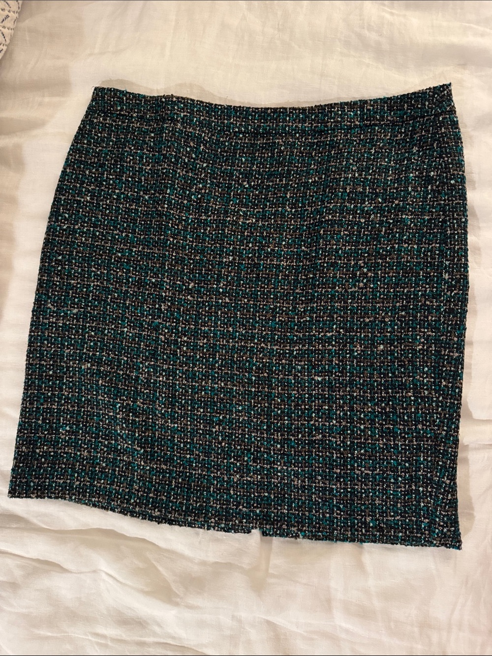 LOFT outlet Teal and Black Tweed Pencil Skirt